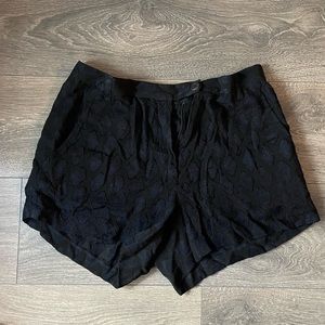 Ann demeulemeester blue/black patterned shorts with adjustable waist EU36